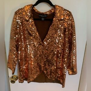 Colleen Lopez bronze sequined blazer XL NWT